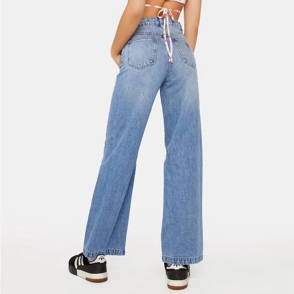 EUC ABrand A '94 High & Wide Jean‎ 32 Blue Faded 90's Vintage Style Streetwear - Picture 10 of 13